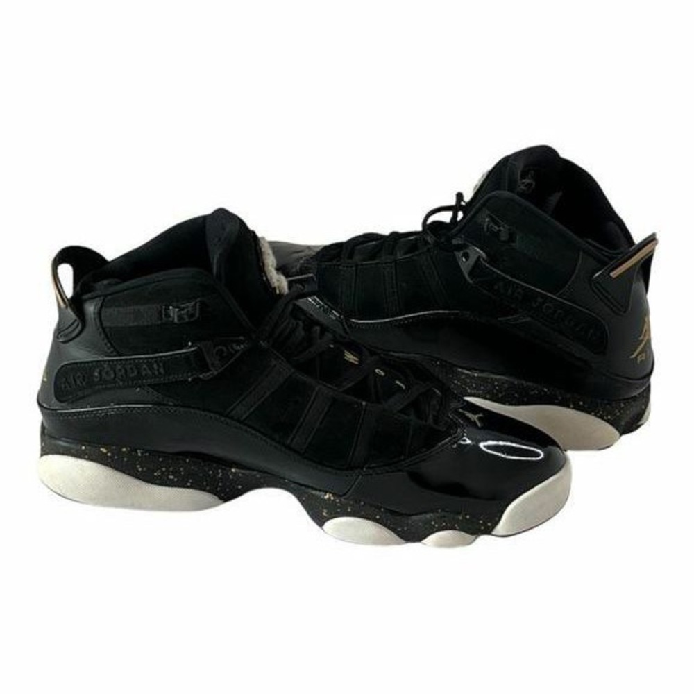 jordan 6 rings black gold and black